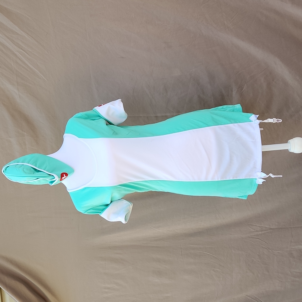 FORPLAY Sexy Nurse Halloween Costume m/l garter belt dress, hat, green white - Picture 2 of 11